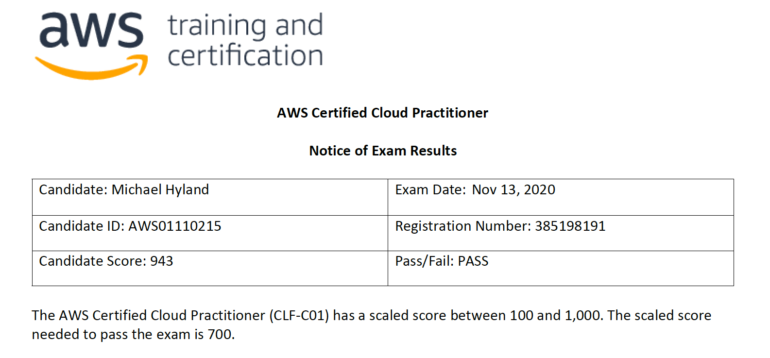 The AWS Cloud Practitioner Study and Exam Experience